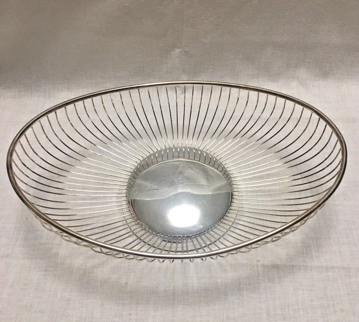 Vintage MCM Lot Wire Baskets and Trivet Eales Italy 1779 Bread Buns Serving Bowl