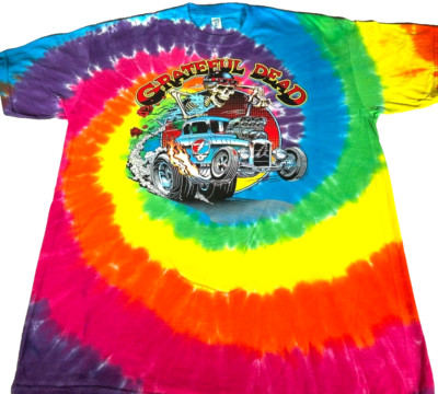 LIQUID BLUE GRATEFUL DEAD HOT RODDING AOP S/S T-SHIRT LRG TIE DYE BRAND NEW