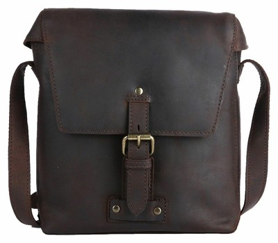ASHWOOD LEATHER ASHWOOD LEATHER MENS MONTI MEDIUM MESSENGER BAG - BROWN