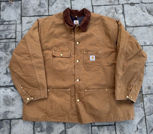 Vintage 80s 90s Carhartt Blanket Lined Chore Jacket C01 BRN