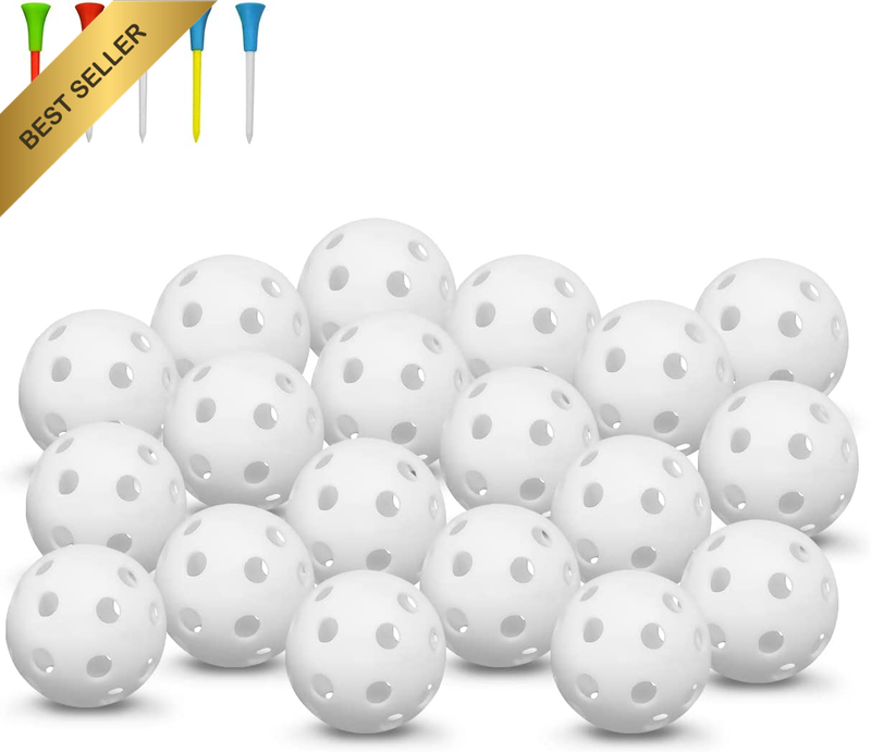 Golf Practice Ball Set - 70PCS 42Mm Air Flow Hollow Plastic Golf Balls for Home