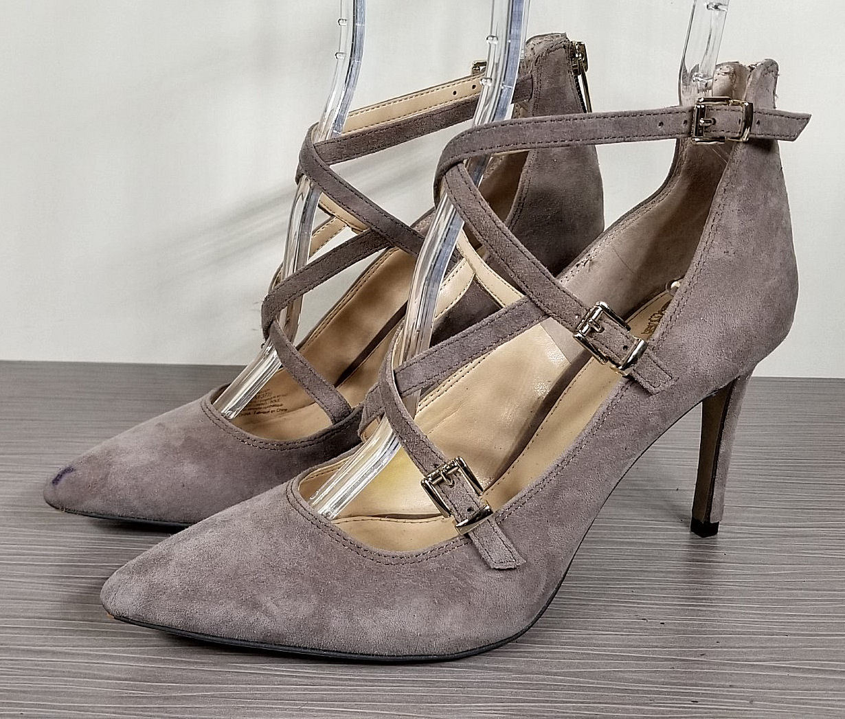 Vince Camuto Neddy Pointy Toe Pump, Brown Suede, Womens Size 7.5 / 37.5