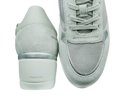 GEOX GEOX D ILDE A DAMEN WILDLEDER WEDGE SNEAKER-STIEFEL FASHION SCHUHE - GRAU