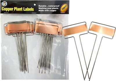  Copper Plate Metal Plant Labels Garden Stake Tags Reusable Planting Garde