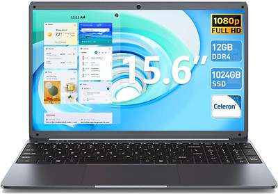 SGIN  15.6'' Laptop FHD 12GB RAM 1024GB SSD Intel Celeron 2.8 GHz WiFi  MINI HDMI