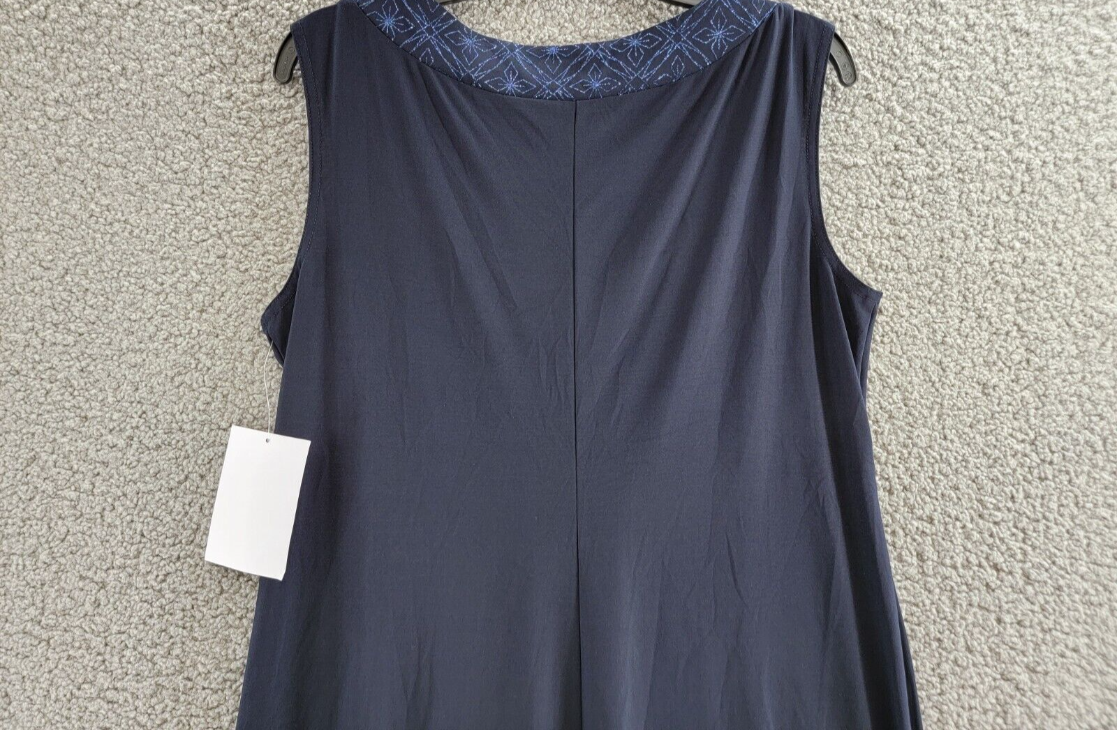 R & M Richards Glitter Trim Sheath Dress Women's 8 Navy Sleeveless Pullover - Picture 10 of 15