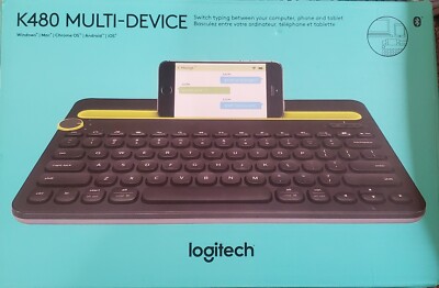Logitech K480 Black Bluetooth Multi-Device Keyboard for PC Mac Tablet Smartphone