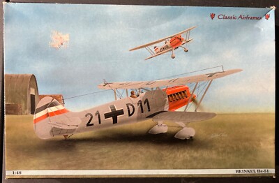 Classic Airframes Heinkel He-51 96-407 1/48 NIB Model Kit  Sullys Hobbies  