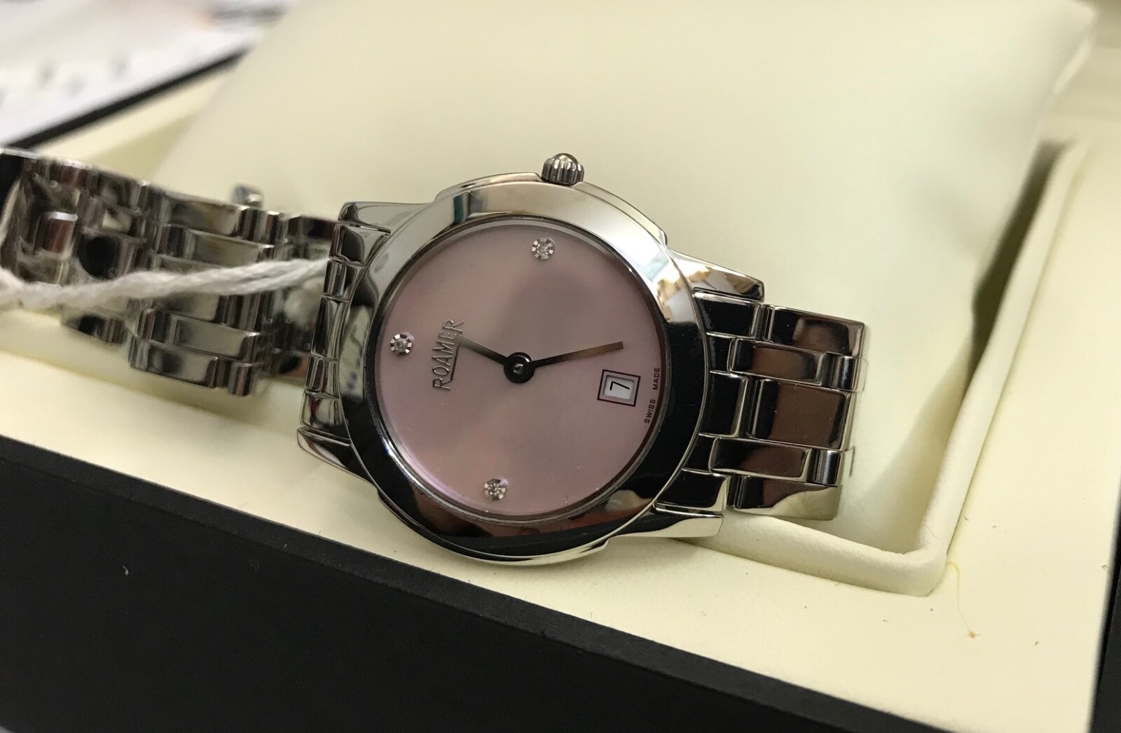 Pre-owned Roamer Ladies Watch Superslender Very Flat 5mm Swiss Made Stainless Steel 526280