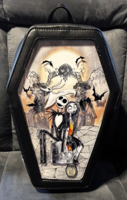 New Coffin Grave Pin Collector Bag The Nightmare Before Christmas Mini Backpack
