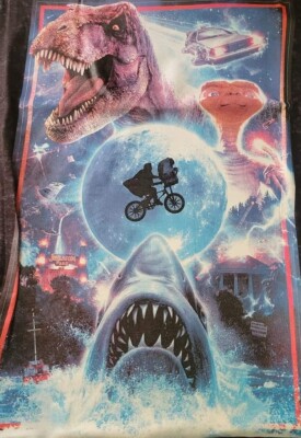 Universal Studios JAWS SUMMER BLOCKBUSTER T-SHIRT BACK TO THE FUTURE J PARK XXL 