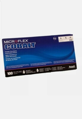 Ansell N194 Microflex Cobalt Blue Nitrile Gloves, Powder-Free, XL Case of 1000