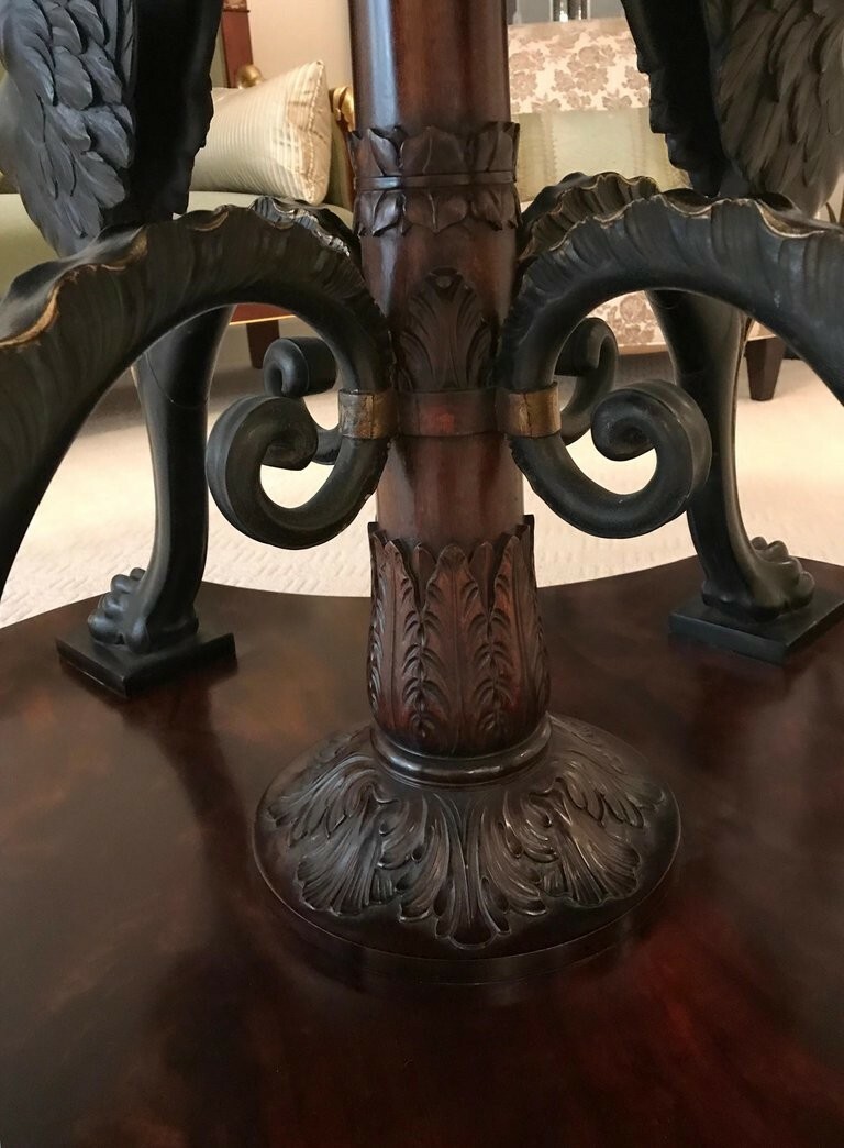Antique Neoclassical Center Table with Griffin Base