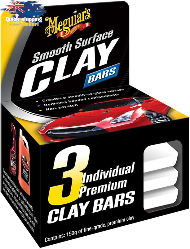 3 Pack Clay Bar Kit - Smooth Surface Detailing for Glass, Chrome, Fiberglass
