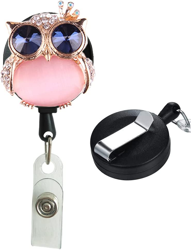 Owl Retractable Badge Reel ID Holder Name Nurse Badge Holder