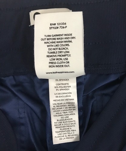 Koi Tech Mia Womens Small Petite Navy Stretch Scrub Pants Style# 726-P NWT