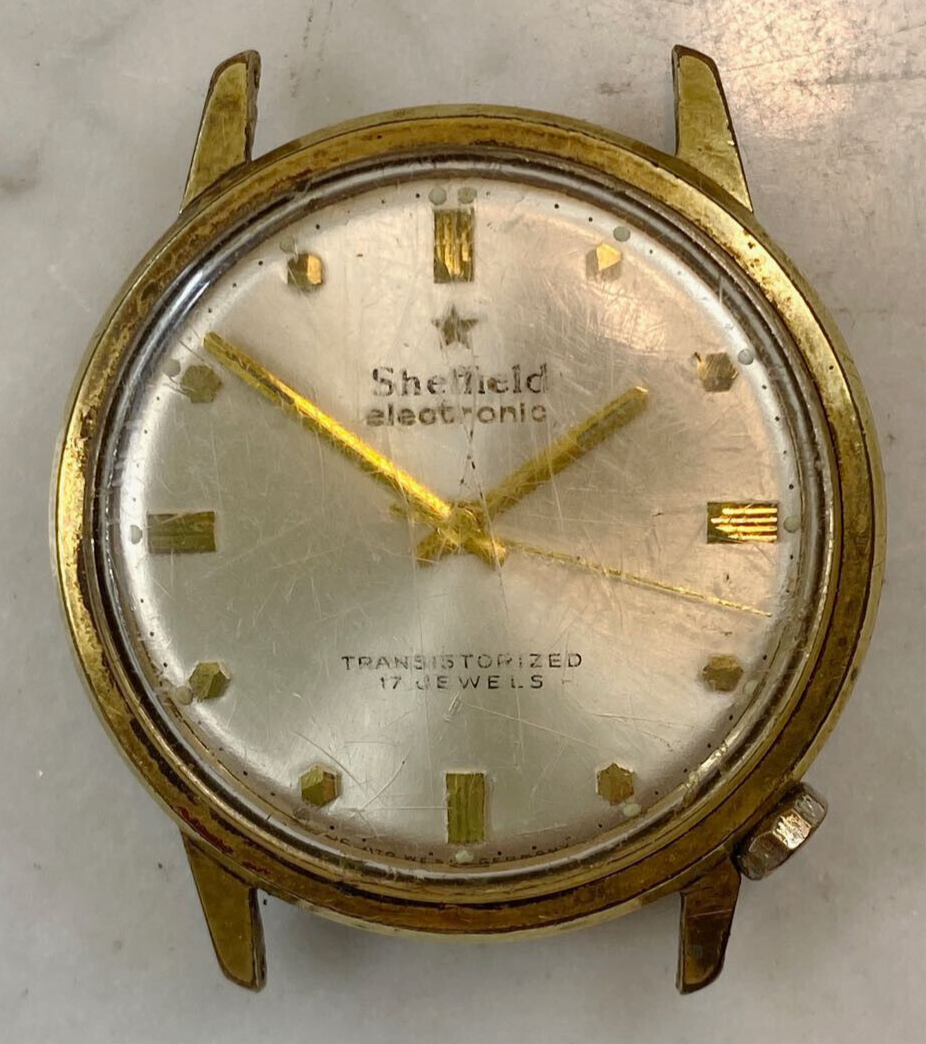 SHEFFIELD シェフィールド 14KT.ALL GOLD 刻印19798 Vintage Sheffield Skeleton Bubble Watch Pendant Necklace