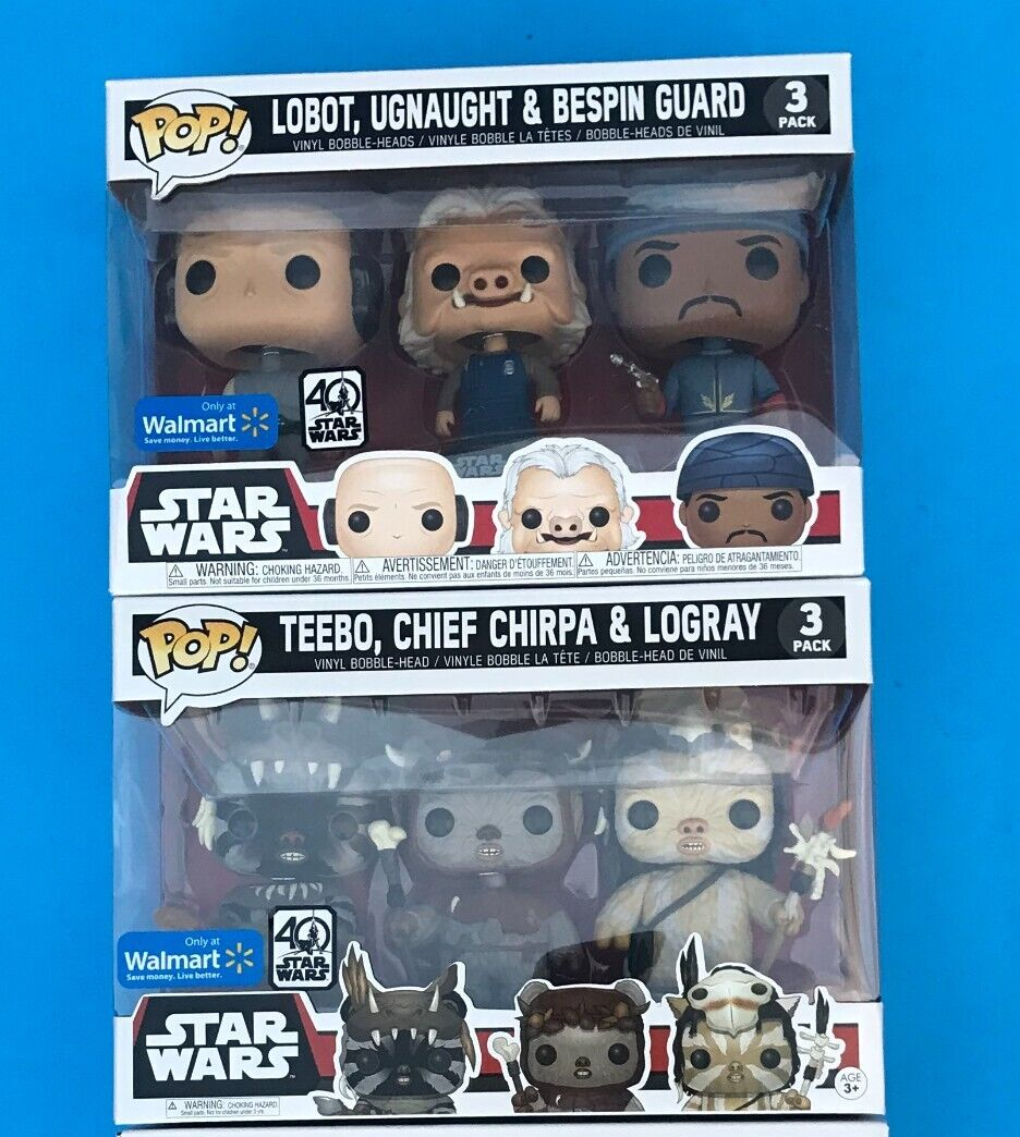 FUNKO POP STAR WARS 3 PACK LOT EWOKS BESPIN WALMART FUNKO POP STAR WARS 3 PACK LOT EWOKS BESPIN WALMART