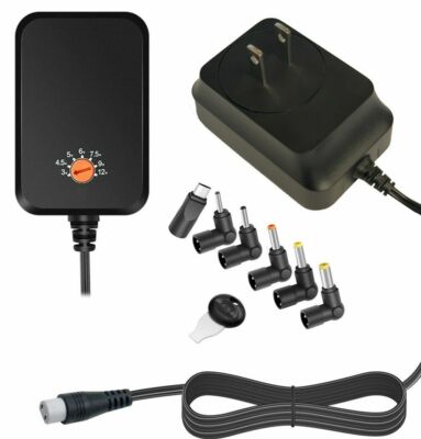 AC Adapter Charger Compatible w/ 12W 15W, 3 to 12v 18W 6 Multiple Tip Universal