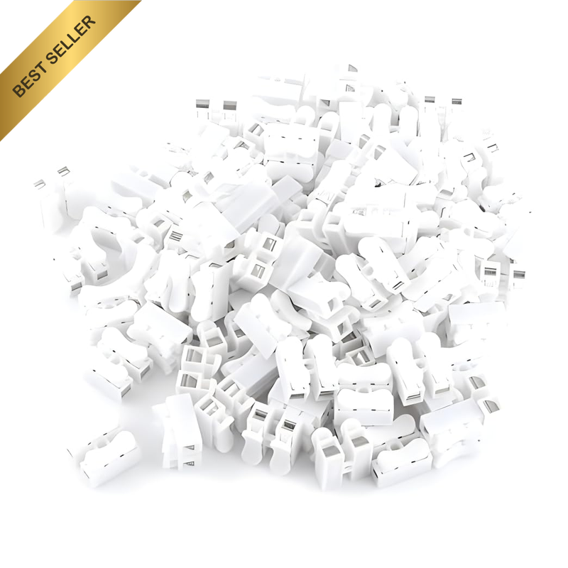 100PCS Push Quick Wire Cable Connector, 10A 220V 2 Pin Spring Wire Connectors, C