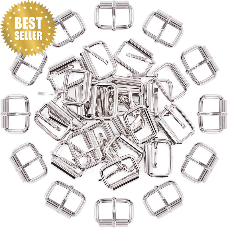 60Pcs 1 Inch / 25Mm Sliver Heavy Duty Metal Rings Metal Rectangle Adjuster Trigl