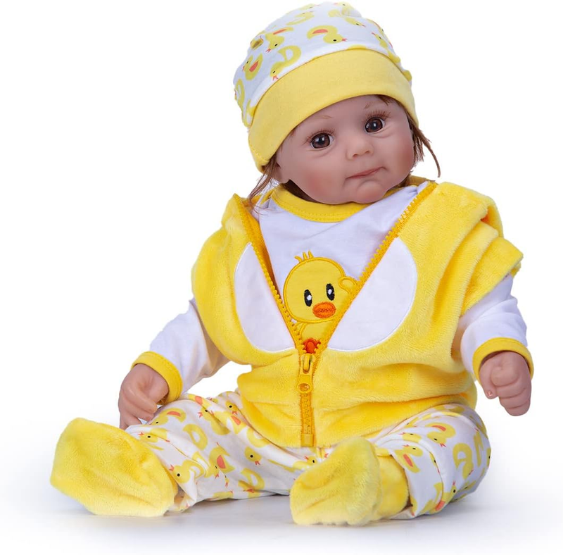 Reborn Baby Doll Clothes for 17-22 Inch Newborn Baby Doll Boy, 17-22 Inch Yellow