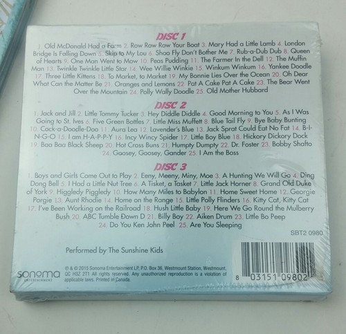 Sing-Along Children's Songs CD Lot 7 Disc Fun Silly School Playtime Sonoma New