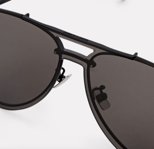 Pre-owned Saint Laurent Yves  Classic11-mask-003-99 Black Sunglasses In Silver