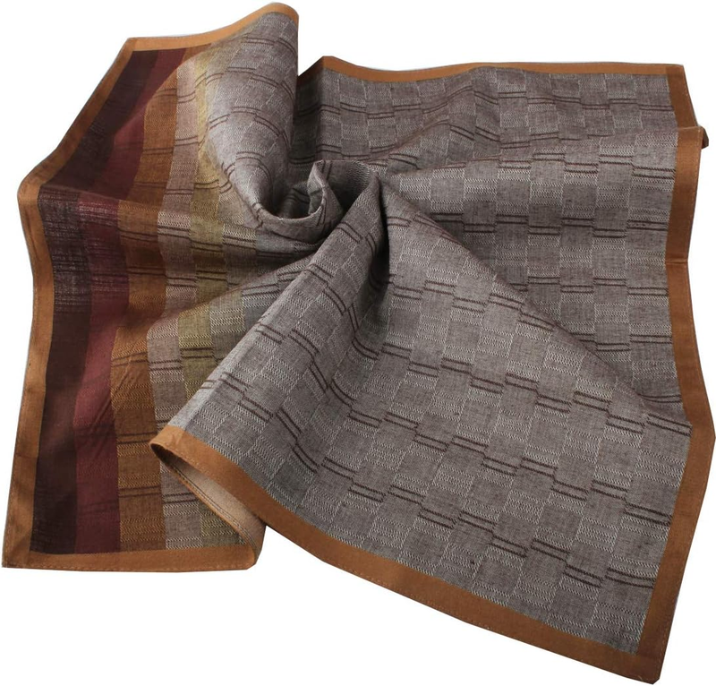Mens Luxury 100% Cotton Handkerchiefs Plaid Pack