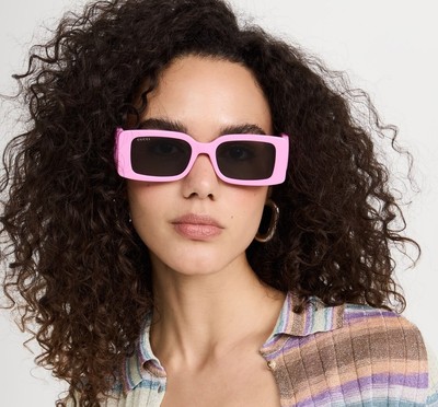 Pre-owned Gucci Gg1325s-006 Pink Sunglasses In Gray