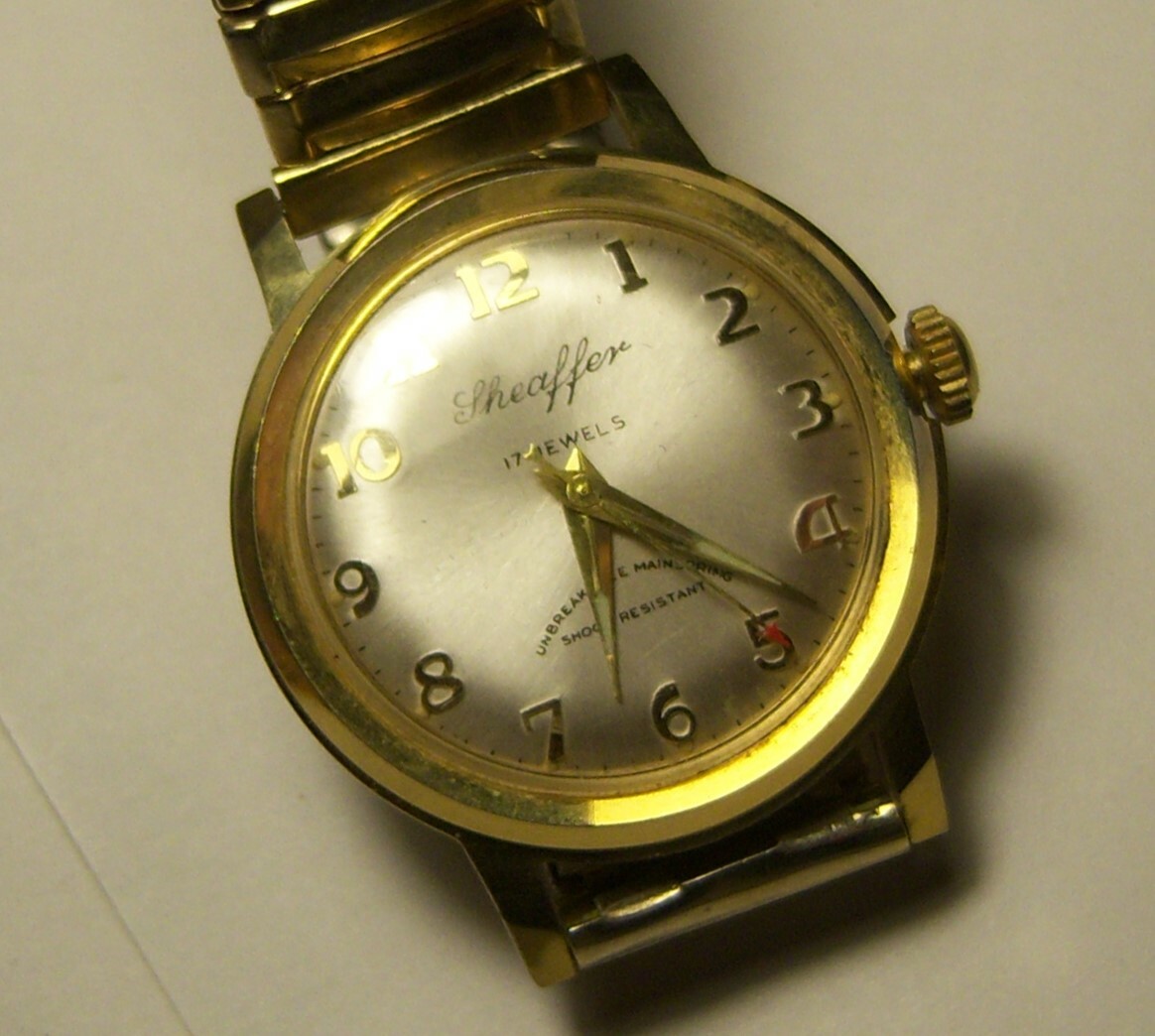 Vintage Sheaffer 17 Jewel Red Pointer Wristwatch Dealer Incentive -nos type