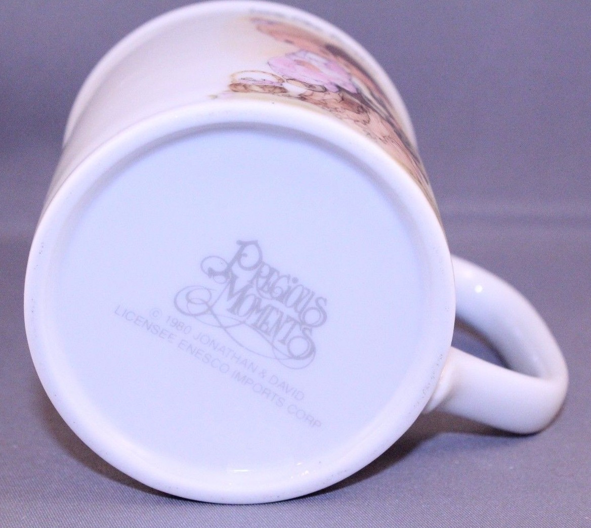 Vintage Precious Moments Porcelain Cup with Gold Trim Love One Another