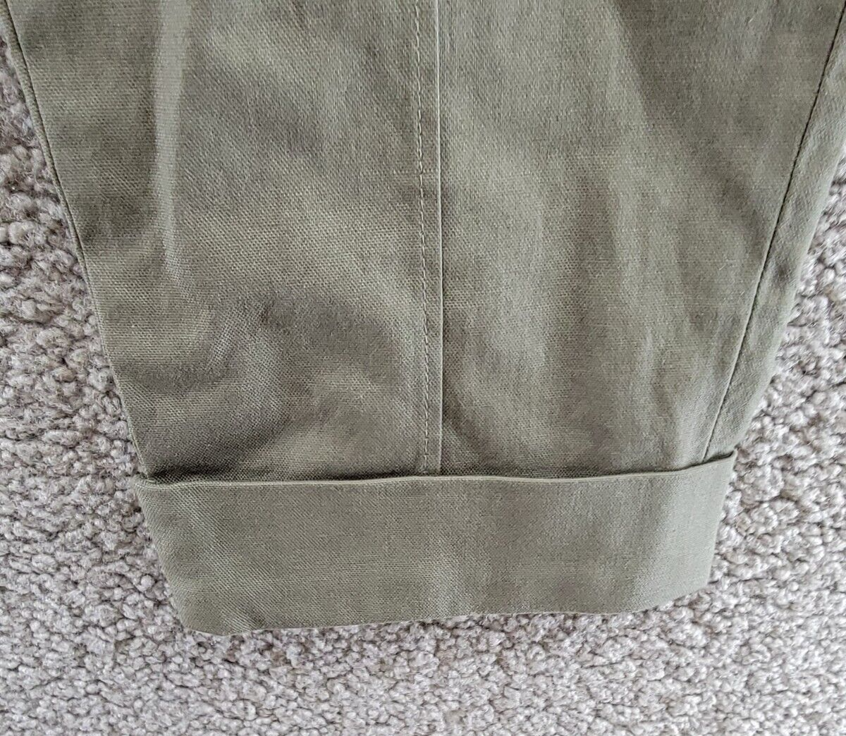 3.1 Phillip Lim Cropped Carrot Leg Pants Women's 2 Army Piped Front Zip Hook&Eye - Picture 5 of 18