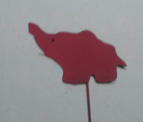 Elephant Yard Garden Plant Stake Marker Handmade from Scrap Metal 3 1/2