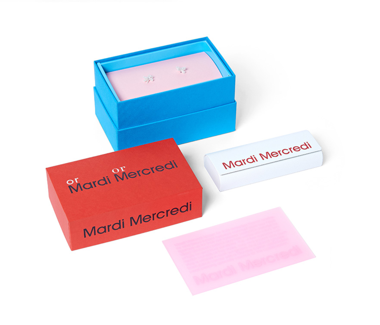 Pre-owned Mardi Mercredi Round Sunglasses M.o-001_pink / + Pearl Accessories In Blue