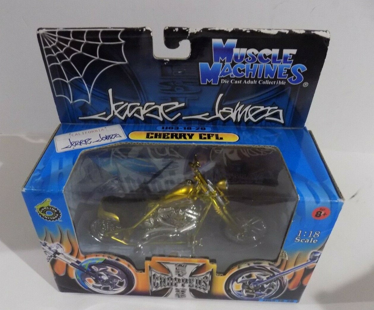 ウエストコースト・チョッパーズ 1/18 スケールモデル - チェリー CFL Muscle Machines Jesse James Cherry CFL 1:18 Gold West Coast