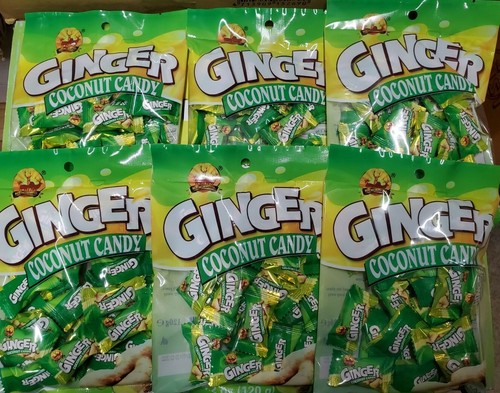 6 Packs - CHUN GUANG GINGER COCONUT CANDY FREE SHIPPING
