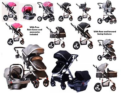 3 in1 Newborn Baby Pram Car Seat Pushchair Travel System Buggy Stroller