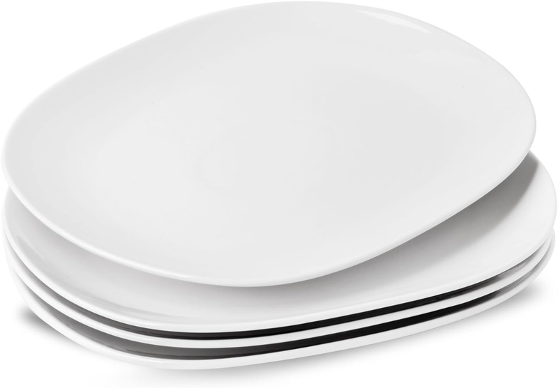 Large Serving Platter Set of 4 Widened Tray White Oval Plate Platters 11 Inch