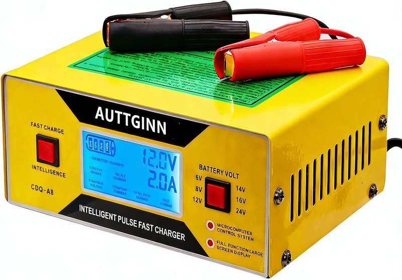 AUTTGINN 6/8/12/14/16/24V Battery Charger 8 Volt Battery Charger
