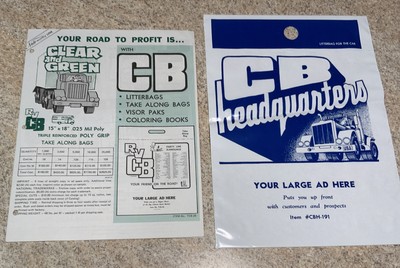 Vintage 1970s CB HEADQUARTERS Noteworthy Line Advertising Paper & Litterbag
