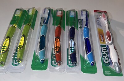 Pack Of 7 GUM Toothbrushes Six 525 Technique Deep Clean  Soft Compact/ One 505
