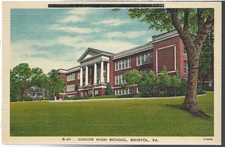 Bristol Virginia VA Junior High School Postcard Linen ...