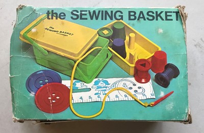 Vintage 1970s The Sewing Basket Plastic Original Box A Child Guidance Toy  Cute!