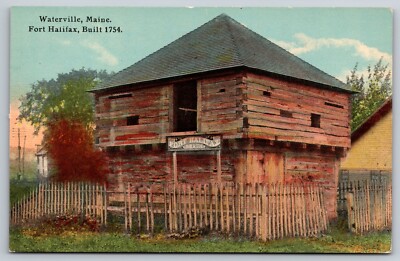 Postcard ME Fort Halifax Built 1754 Waterville Maine Vintage Divided Back A2