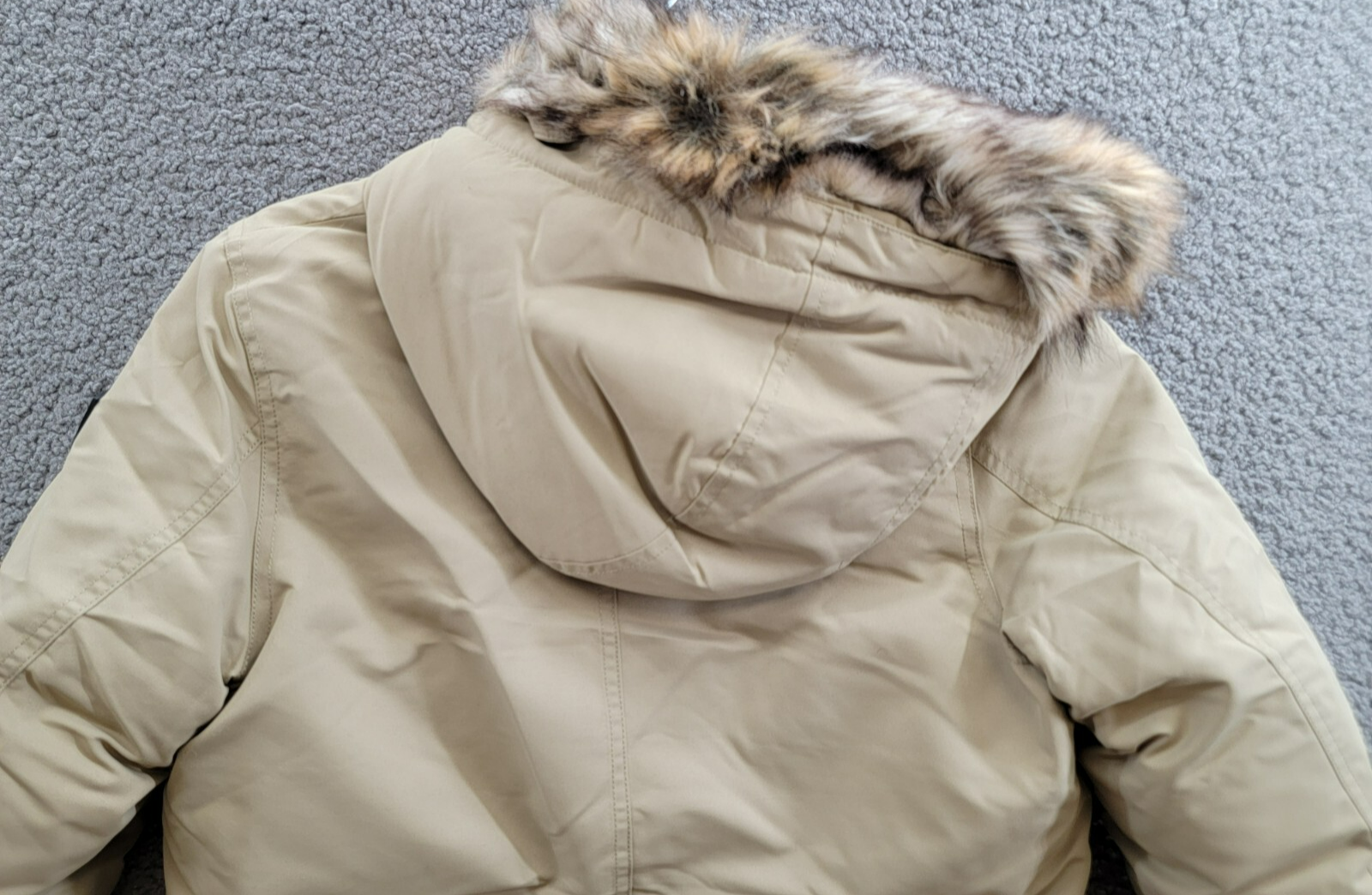 Polo Ralph Lauren Artificial-fur-Trim Down Parka Jacket Big Boys M (10-12) Khaki - Picture 12 of 18