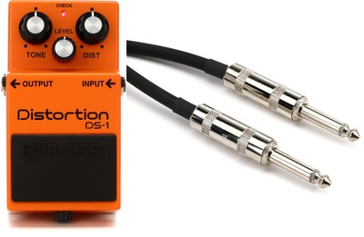 Boss DS-1 Distortion Pedal + RapcoHorizon G4-3 Value Bundle