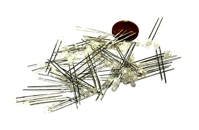LED 3mm purweiß  4-19V diffus, kein Vorwiderstand nötig  Auswahl: 10-100 Stück
