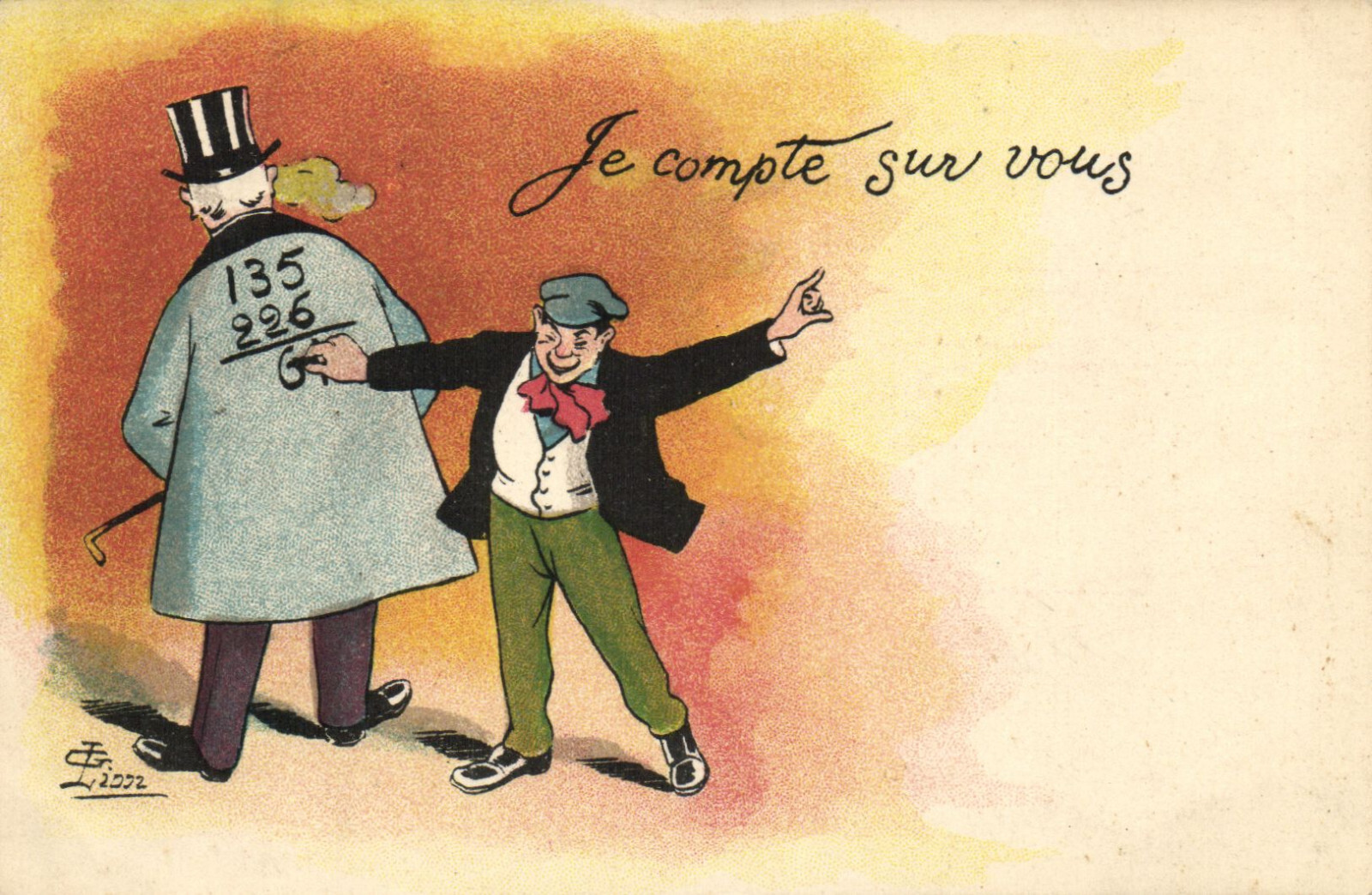PC ARTIST SIGNED, LION, JE COMPTE SUR VOUS, Vintage Postcard