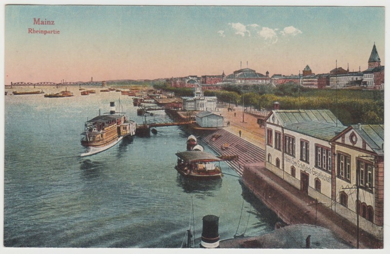 Cpa Allemagne Mainz Rheinpartie Bateaux
